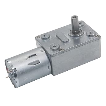 DC Worm Gear Motor, 6V/12V/24V, 2-150 RPM, High Torque Metal Gearbox, Self-Locking 10 12V