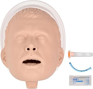 Adult Airway Management Trainer Kit, Adult Intubation Manikin Head, Airway Simulation Management Model for EMS Training, w...