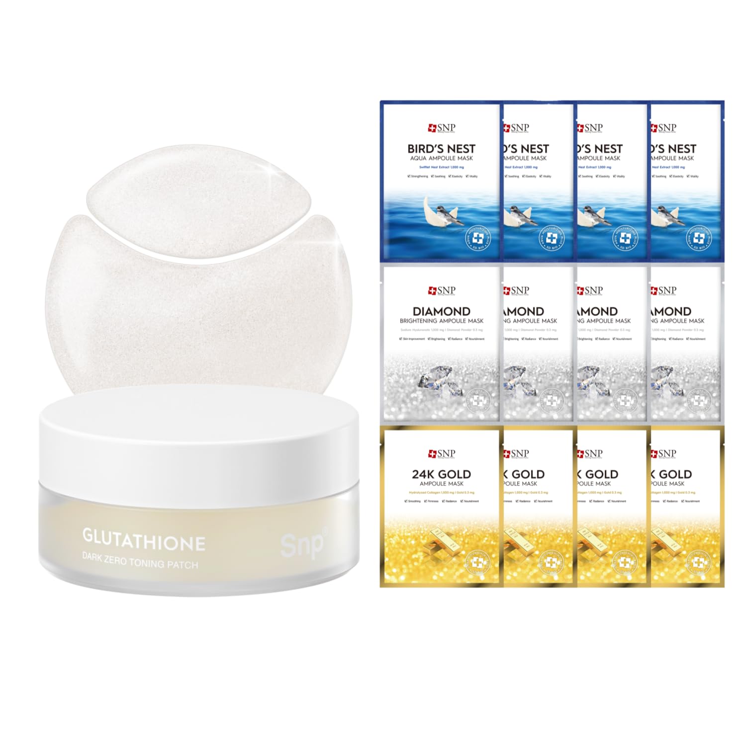 snp glutathione Amazon.com: [K Beauty Snp] Glutathione Dark Zero Toning Eye Patch & Variety  Ampoule Sheet Mask Set : Beauty & Personal Care