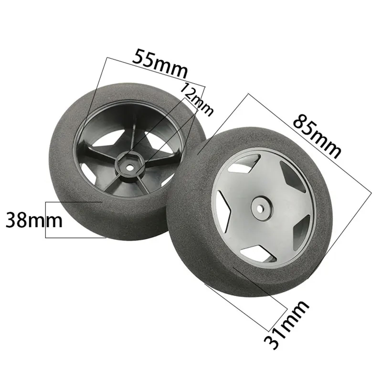 para Wltoys 144001 124017 124016 144010 Ruedas Plástico Neumáticos 85mm Esponja Accesorios Mejorados RC Reemplazo Modificado Refacción Piezas NeumáTicos RC