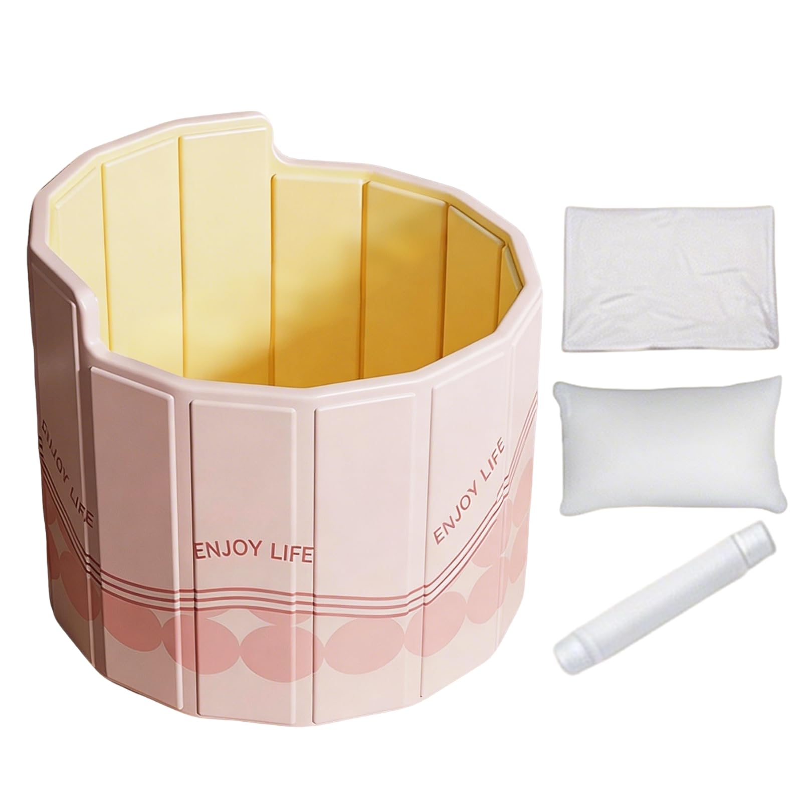 Bañera Plegable para Adultos, 80x70 cm (An x Al) Bañera Portátil con Respaldo Ergonómico en C Cubeta de Hielo para Recuperación Deportiva y Baños Calientes para Duchas Pequeñas Exterior y Spa en Casa