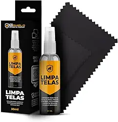 Gshield Kit Spray Limpa Telas Bactericida com Flanela de Microfibra para Limpeza de Celular, Notebook, TV, Tablet, Óculos, Legalizado ANVISA, Grip Clean (30ml)