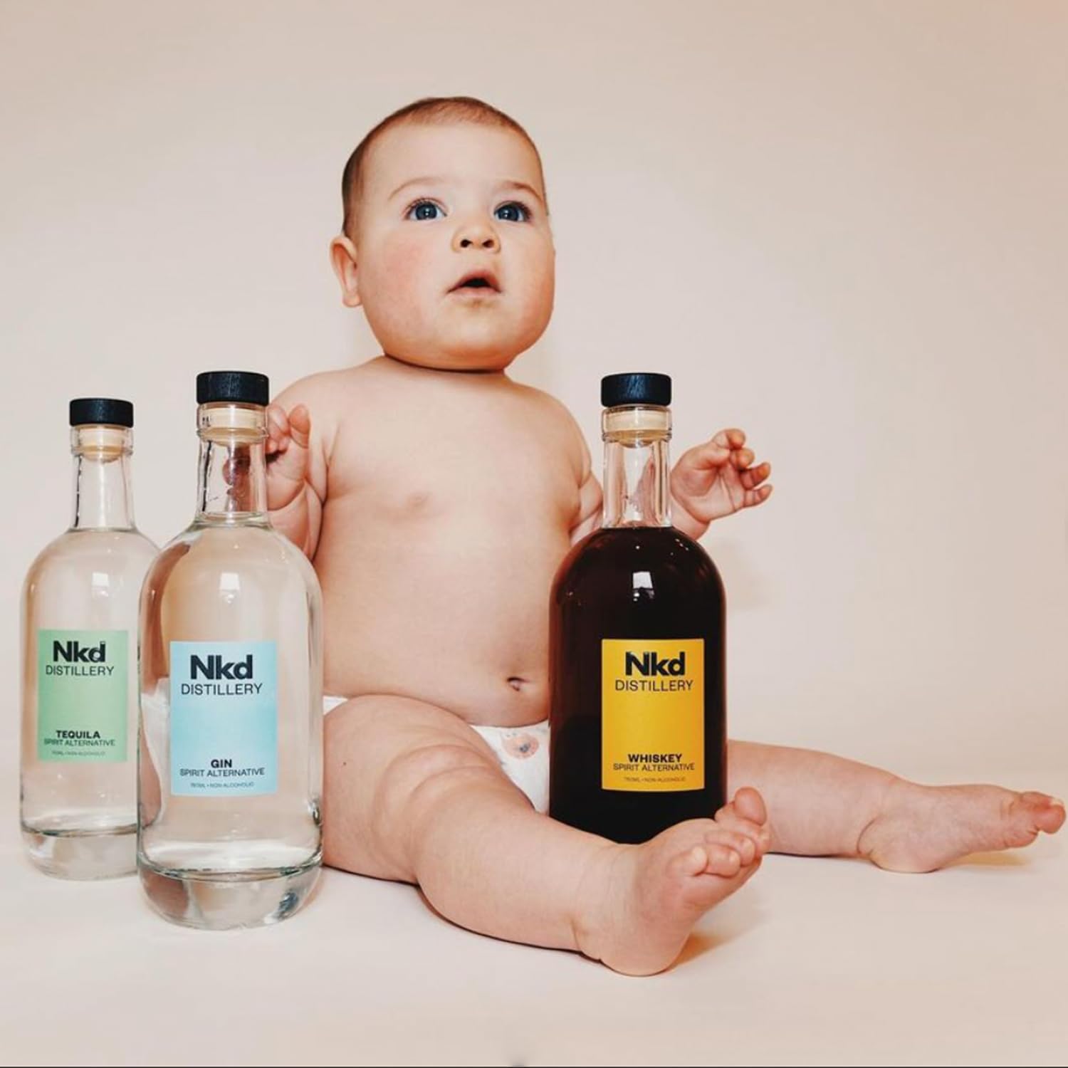 Nkd Distillery Gin Alternative Premium Non-Alcoholic Spirit 750 ML Bottles w Owen’s Mixers Club Soda 750 ML Bottles - Perfect for Mocktails - Made in USA