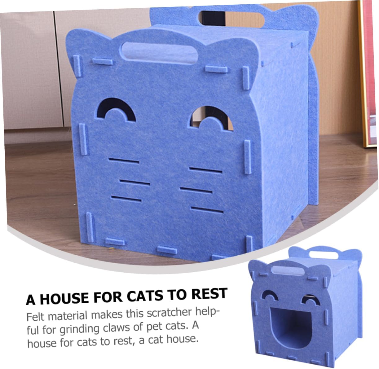 SUPVOX Comfortable Multi Function Cat Nest Scratching Board Durable Felt Cat House for Indoor Use Cat Hideout and Scratcher for Resting and Play