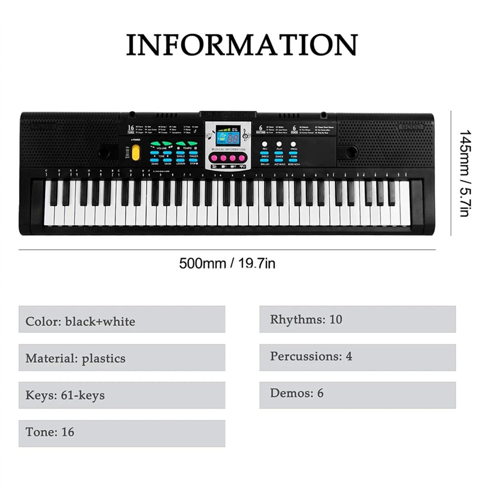 61 Klawiszy Wielofunkcyjne Pianino Elektroniczne Muzyka Cyfrowa Elektroniczny Instrument Klawiszowy Z Mikrofonem Przenośne Keyboardy Pianino