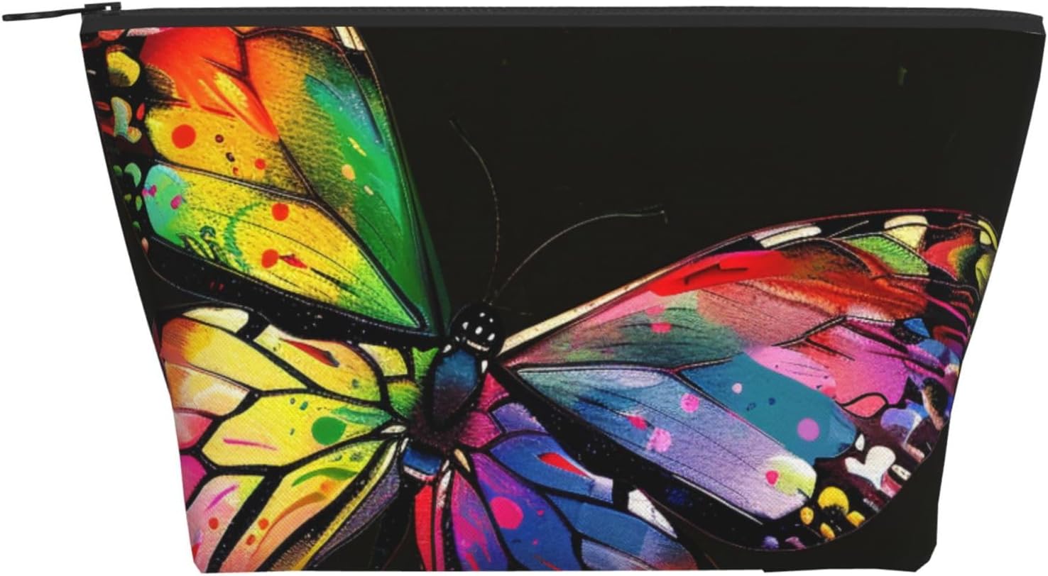 Colorful Butterfly Printed Travel Makeup Bag
