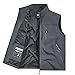 KUZMAIR Men's Outdoor Utility Fishing Vest, Multi-Pocket Safari Vest with Mesh Lining Solid Color All Seasons (US, Alpha, X-Large, Regular, Regular, Gray)