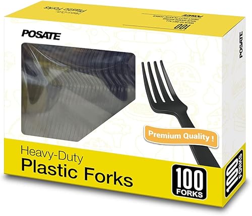 POSATE Tenedores desechables tenedores de plástico paquete de 100 utensilios desechables para suministros de fiesta