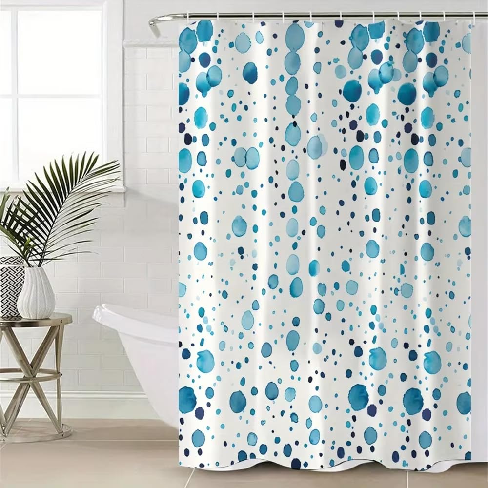 Rideau de douche en polyester bleu 75x190cm pour décoration de salle de bain durable