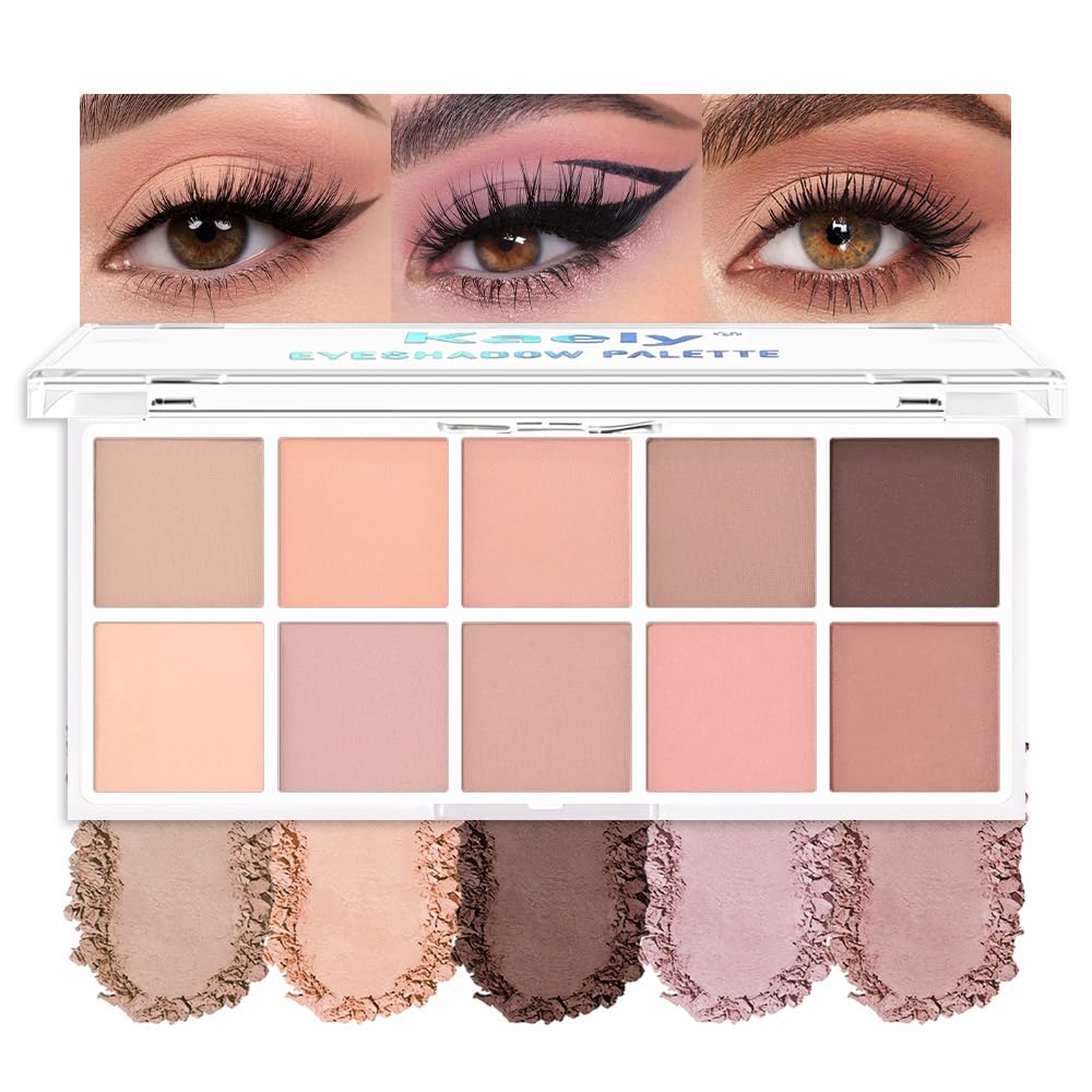 evpct 10 Colors Nude Brown Neutral Matte Smokey Eyeshadow Palette, Set07