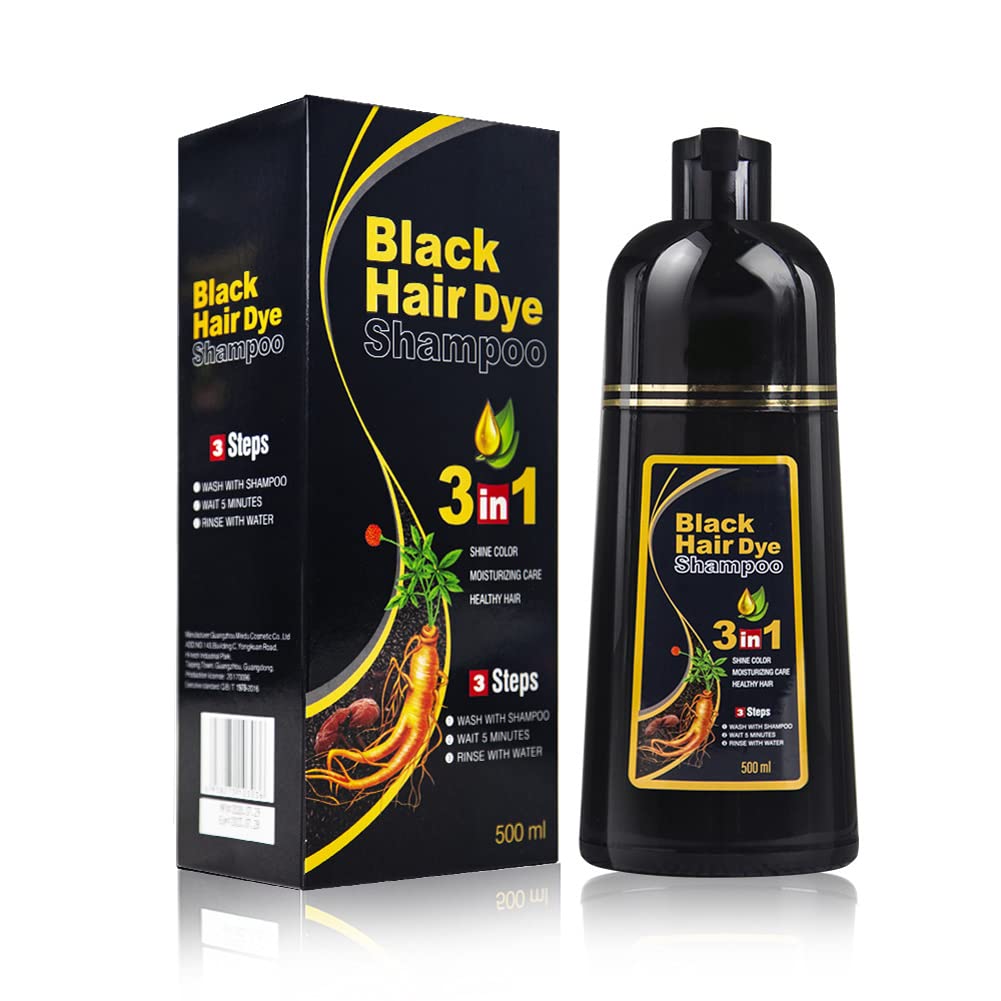 3-in-1 Black Hair Dye Shampoo for Women and Men - 500ML Instant Herbal Hair Darkening Shampoo - 10 Mins No More Grey or White Hair product thumbnail 2