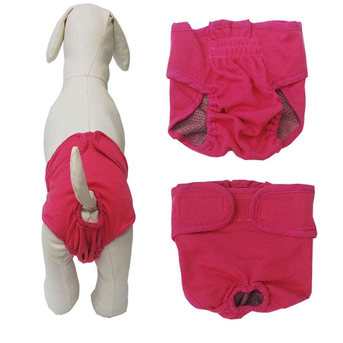 Pantaloni per Pannolini Lavabili Riutilizzabili per Pannolini per L'igiene del Cucciolo di Cane Femmina,Pink,L
