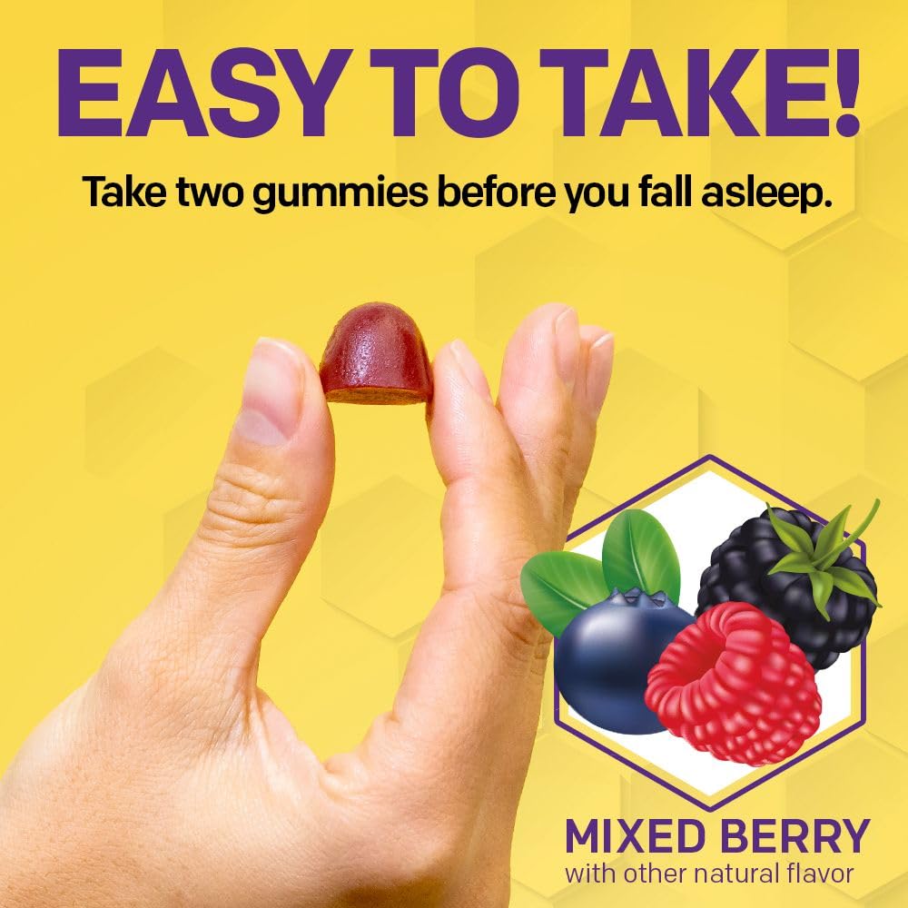 Sleep Magnesium Gummies w/Melatonin & Chamomile - 30 Mixed Berry Chewables — Amazon image 4