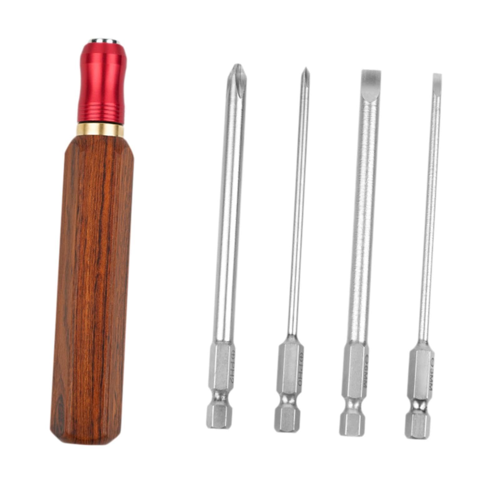 Handle Holder and 4 Sizes Screwdriver Bits Comfortable Grip Anti Slip Handle-image-28