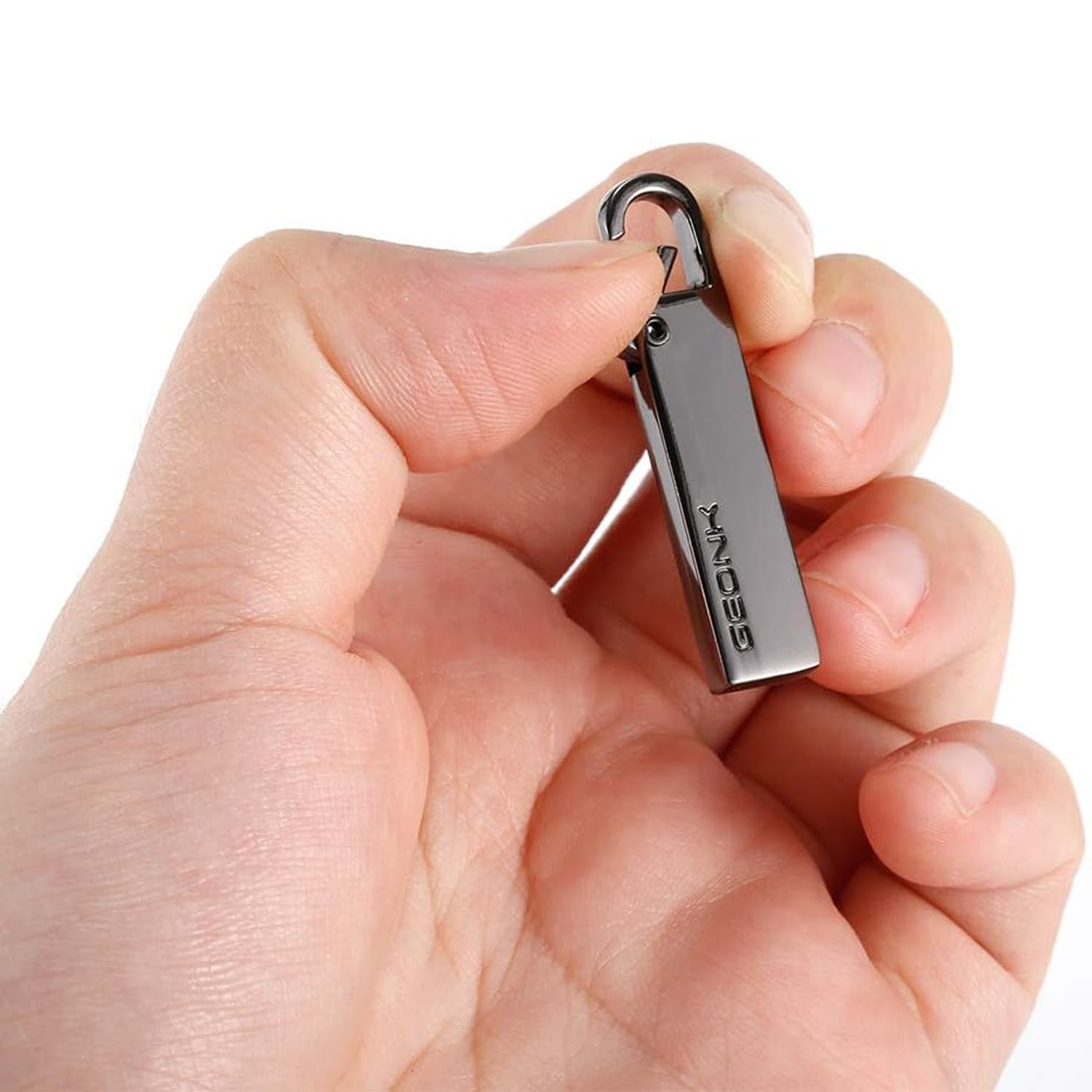 Tirador de cremallera de repuesto de metal con asa de cremallera, fijador de reparación fácil de usar, mochila, cremalleras, mango extensor, reparación para maleta (negro)