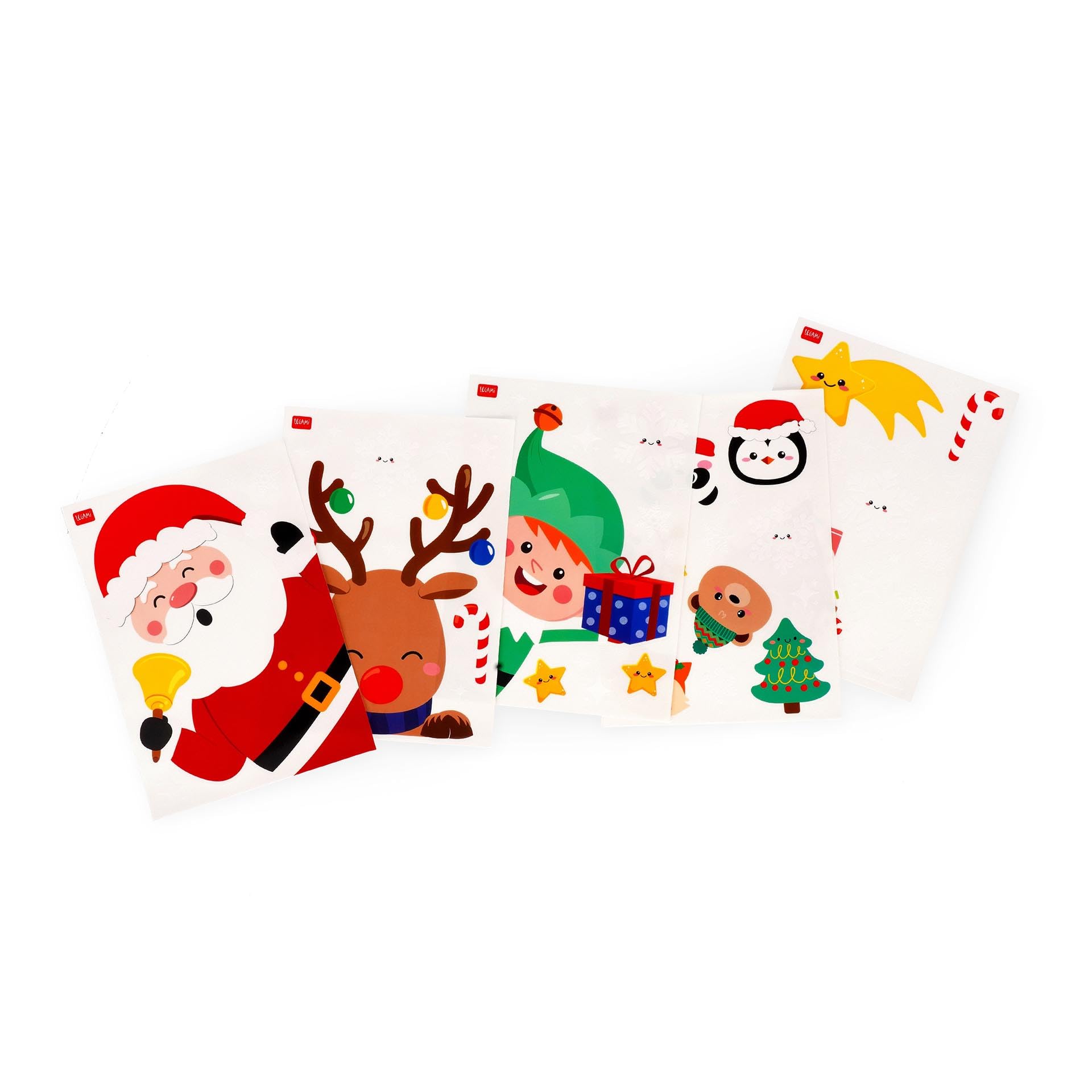 Legami - Juego de 70 Pegatinas Electrostáticas para Ventana, Christmas Edition, Pegatinas Electrostáticas, Decoración de Ventanas, Adornos de Ventana Reposicionables y Reutilizables