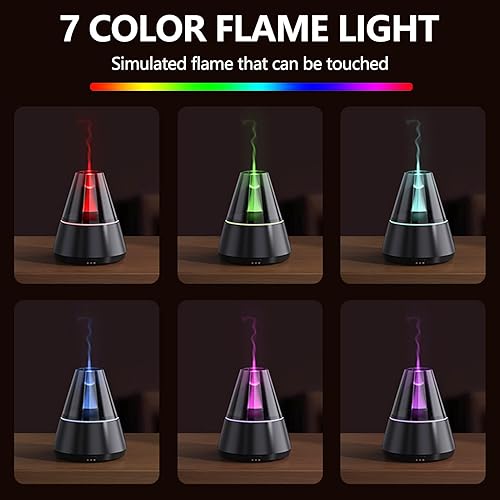 Miniatura 2 de Flame Essential Oil Diffuser, Upgrade 7 Colour Lights Aromatherapy Diffuser, Oil Diffuser, Air Humidifier, Aroma Diffusers for Home, Bedroom,