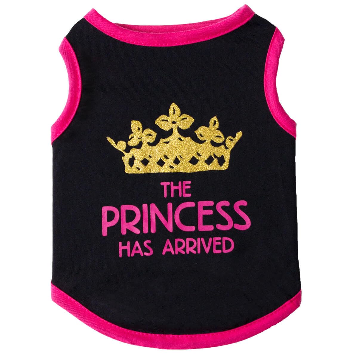 Izefia Dog Shirts Clothes Breathable Princess Birthday Boy Girl Cool Summer Tank Top Vest T Shirt for Small Dog Puppy Medium Cat Girl Black S