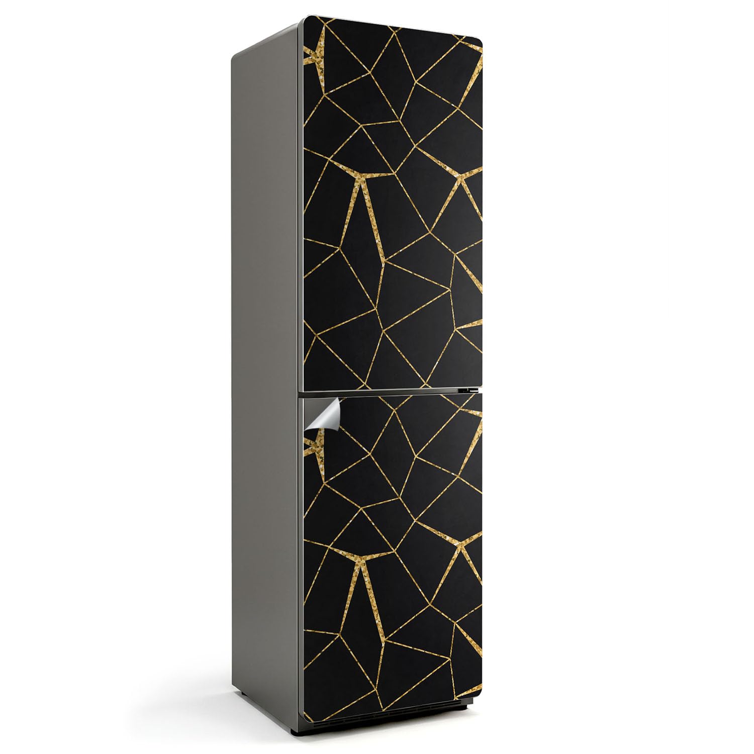 Autocollant porte réfrigérateur géométrique pour décoration cuisine moderne
