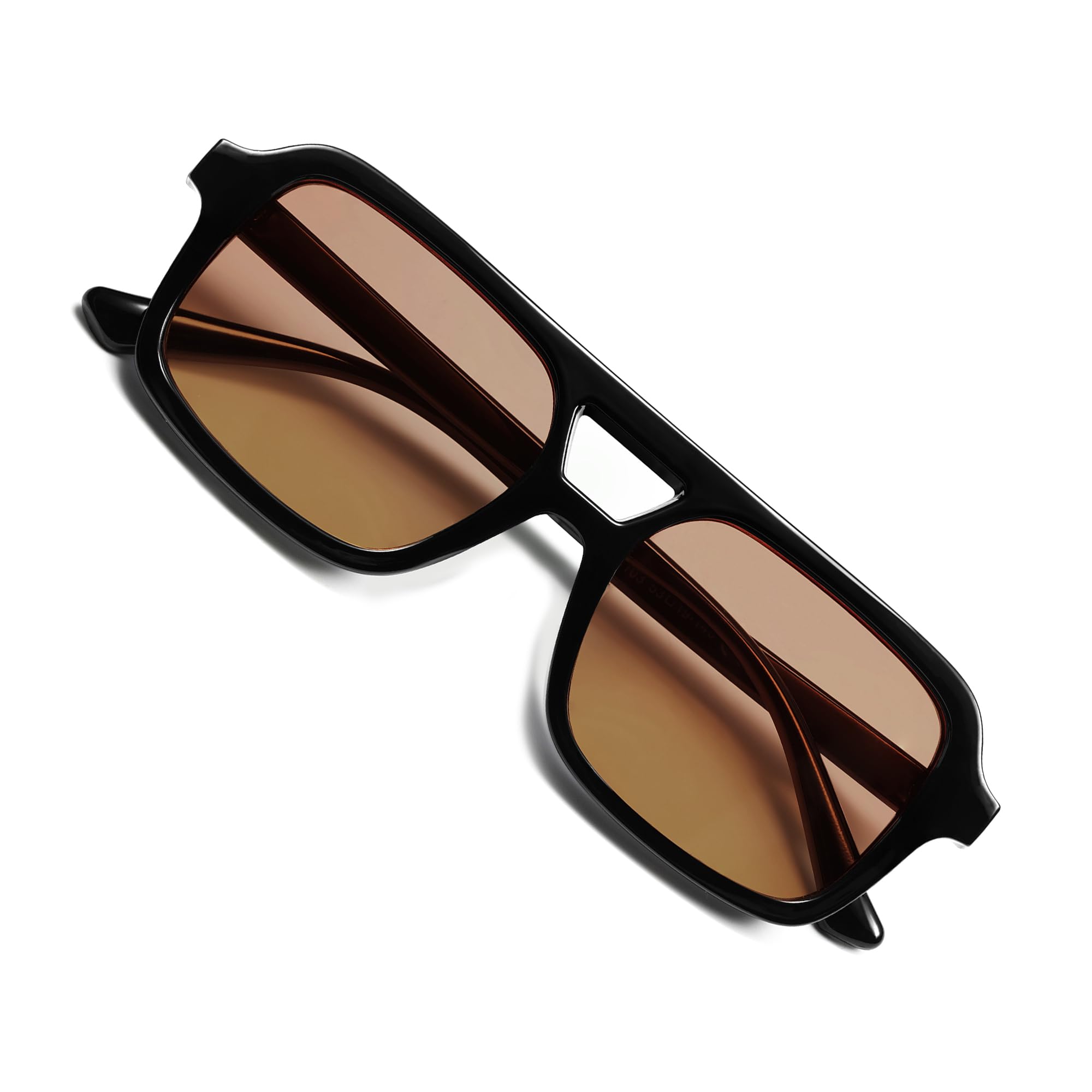 【yuri】DOUBLE HELIX Classic1920s VANLINKER Retro 70s Square Aviator Sunglasses for Women Men