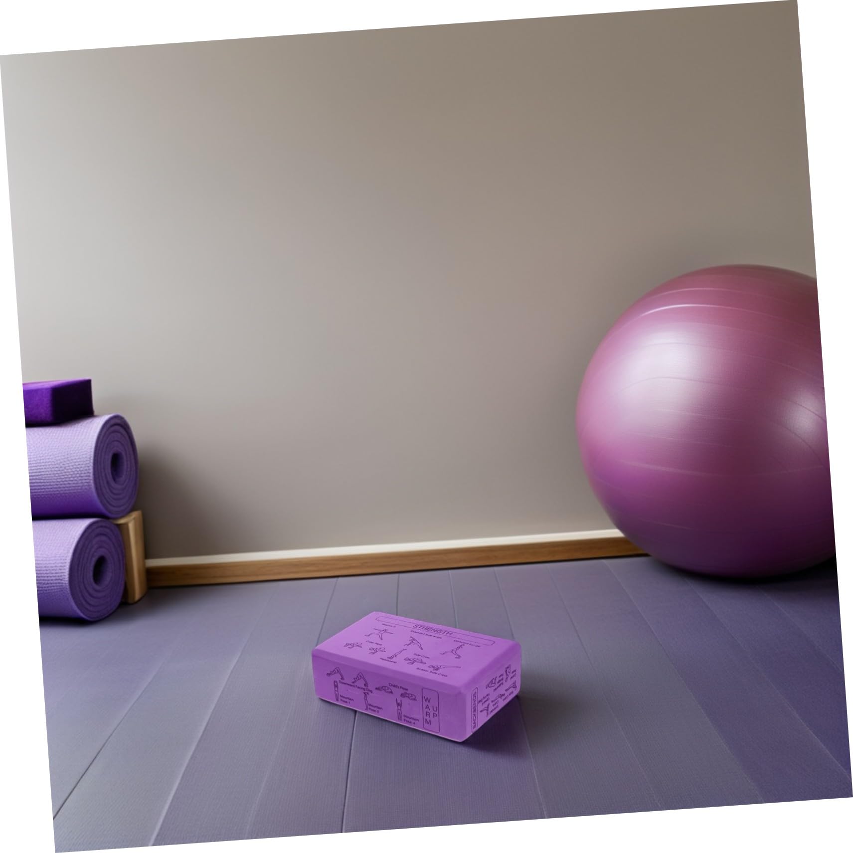 TOYANDONA Bloques de Yoga de Eva Alta Densidad Antideslizantes con Guías Impresas para Principiantes y Niños, Ideales para Entrenamiento de Equilibrio y Estiramiento