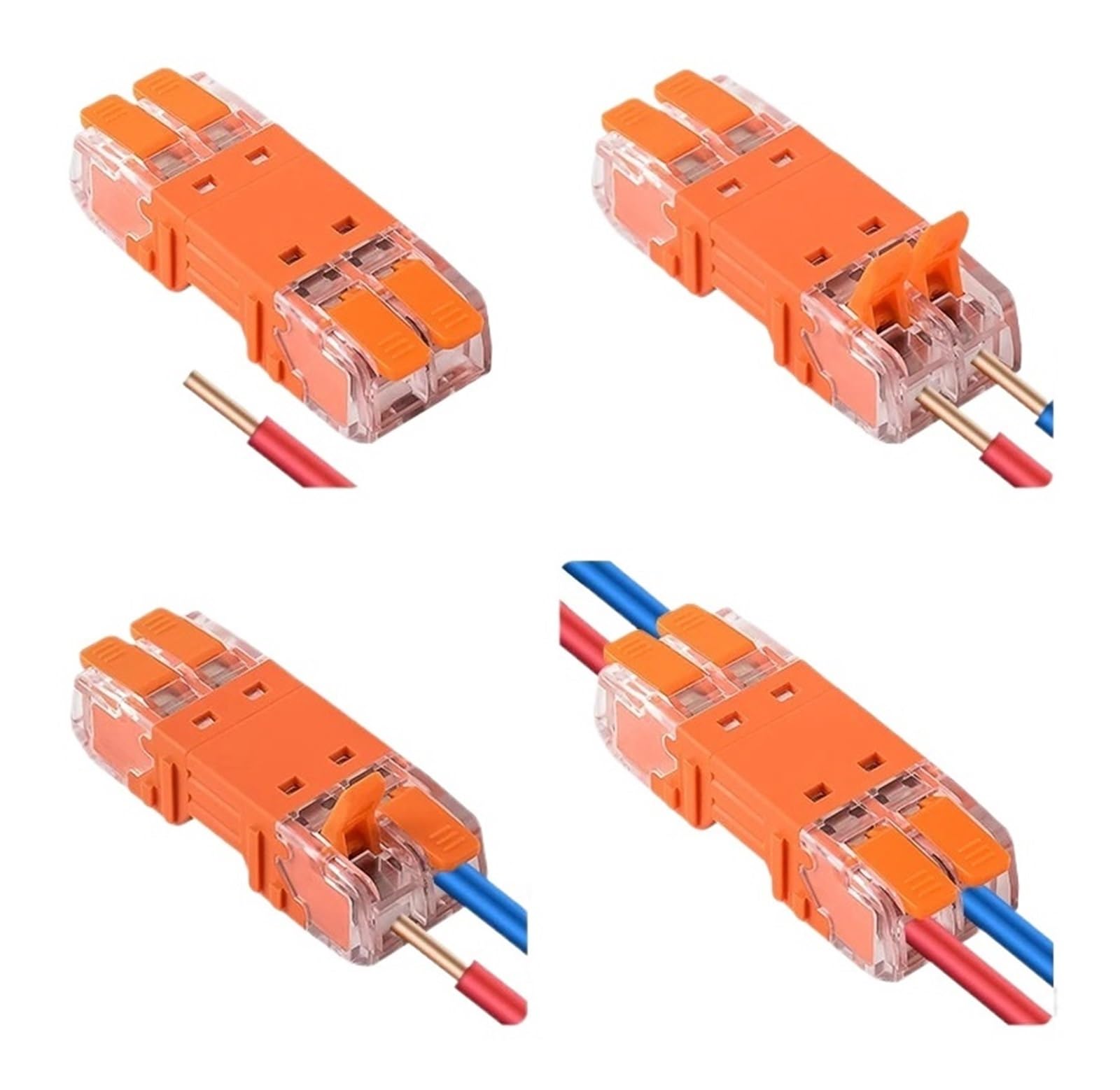Conectores de cable de empalme de palanca rápida, 5 uds., 2/3/4 pines CMK642, terminales macho hembra enchufables compactos, bloques universales(CMK644)