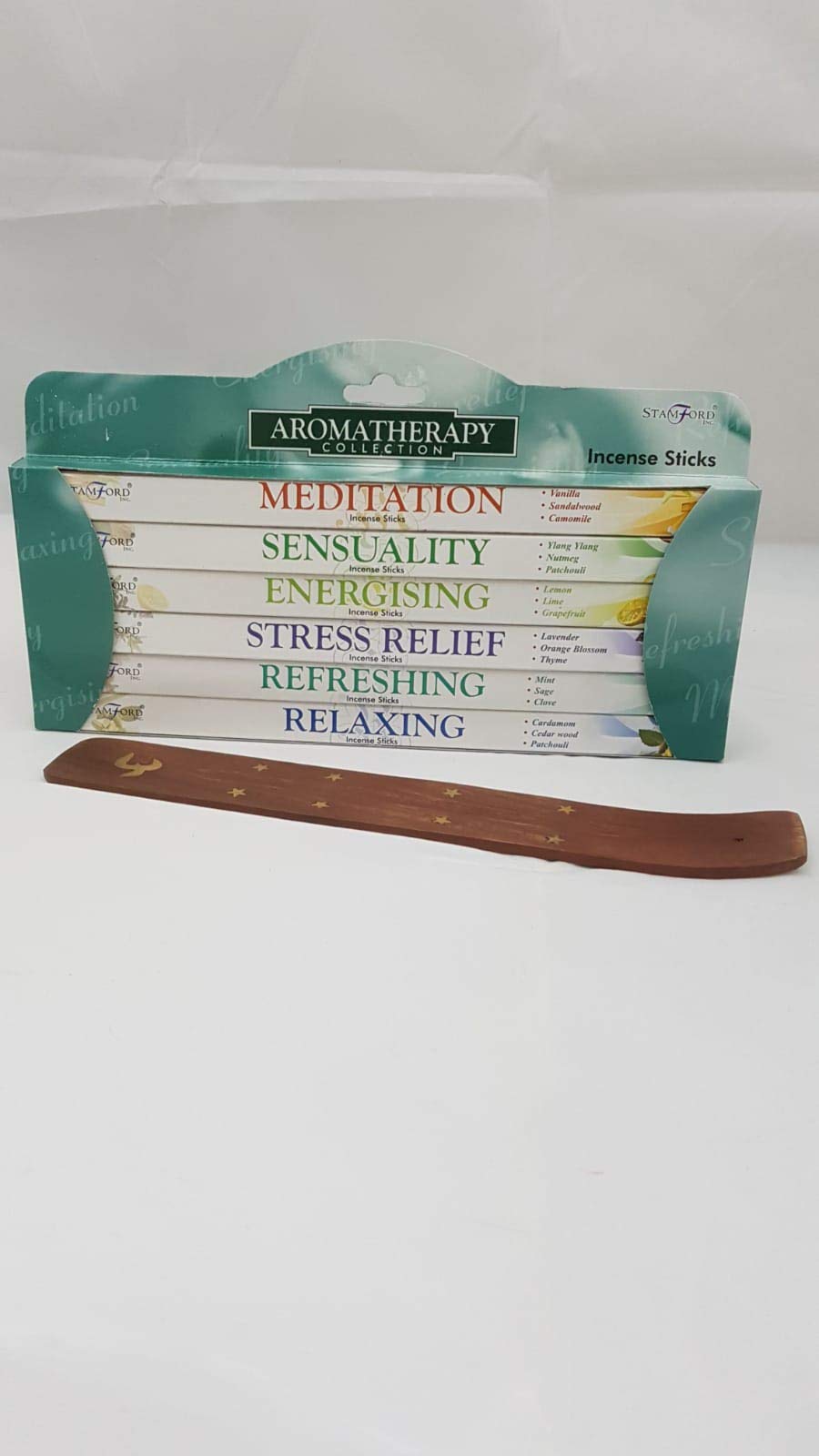 GJ BOON Aromatheraphy Gift Pack with Stick Holder, Multi, Cone Height 3cm Width Depth 1cm Stand 0.5x2x2cm