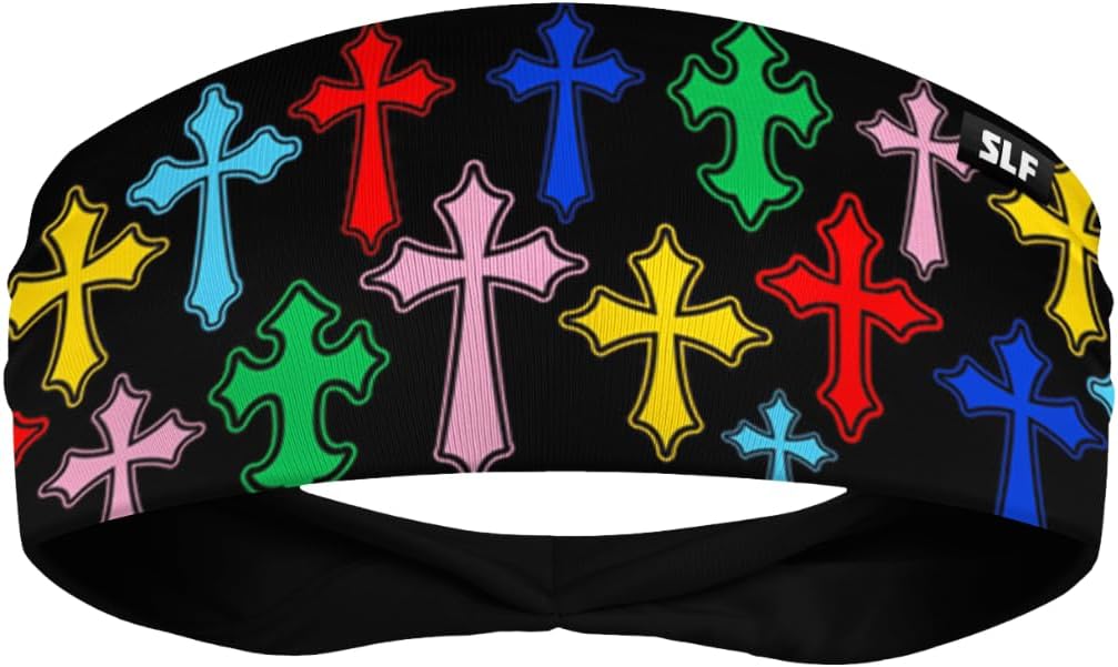 SLEEFS Sweat Bands Headbands Men & Women - Cooling Sports Mens Headband for Running, Football, Basketball, Cycling, Workout - Sweat Moisture Wicking Head Band Stretch Fit, Non-Slip Design - One Size