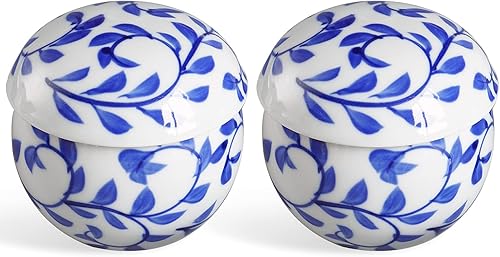 Miniatura 5 de Cinf Juego de 2 ollas japonesas de 6 onzas con tapa para cocina de vapor, cuencos de cerámica para sopa, tazones para crema de huevo y verduras