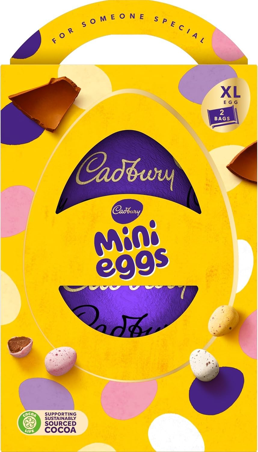 XL size Easter Chocolate Eggs Variety For Easter Best gift for Family & Friends (Cadbury Mini Eggs Chocolate Easter Egg 238g)