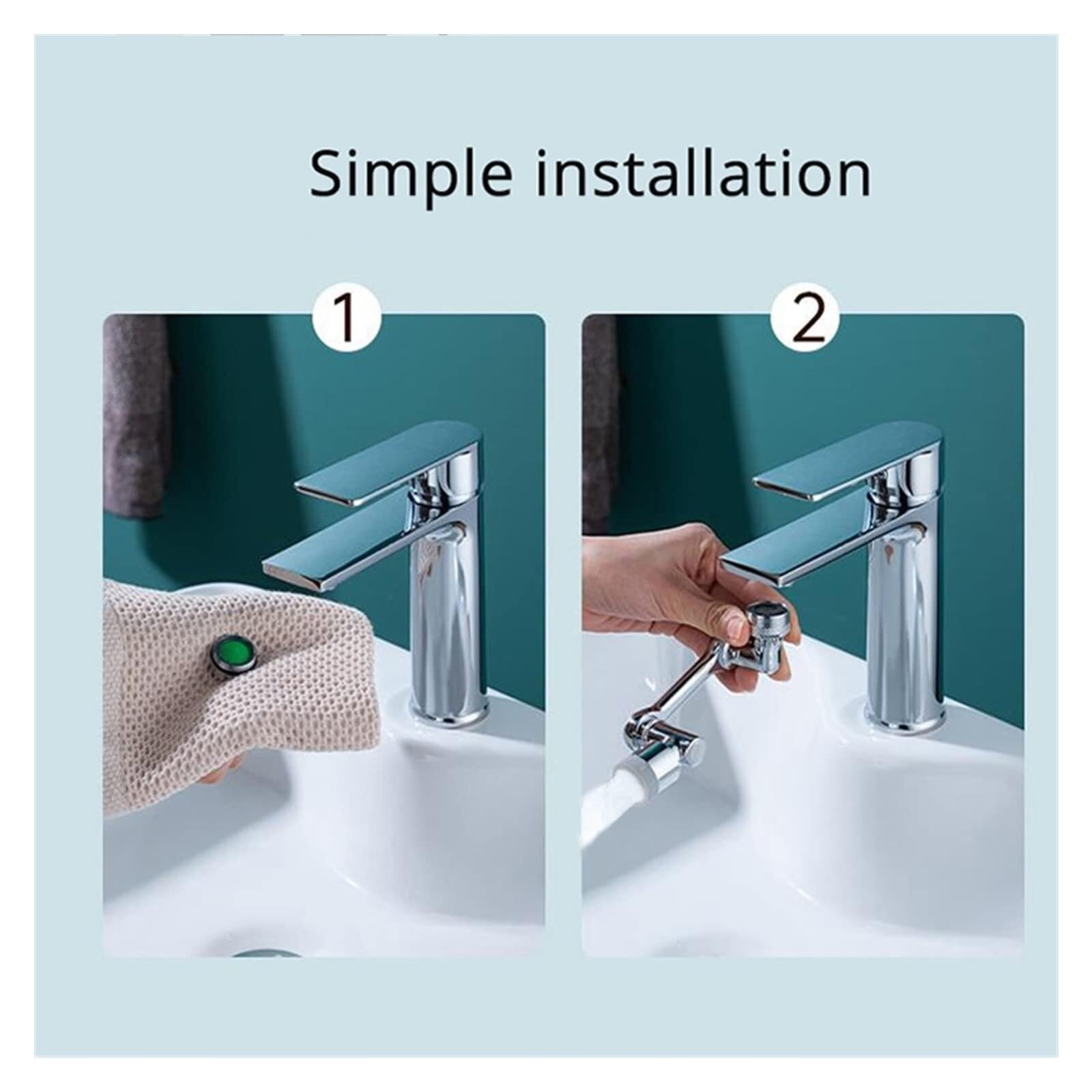 Aeratori per Rubinetto Lavello Cucina Bagno Aeratore per Rubinetto Girevole da 1080 Gradi, Estensione Universale per del Lavabo, per Schizzi