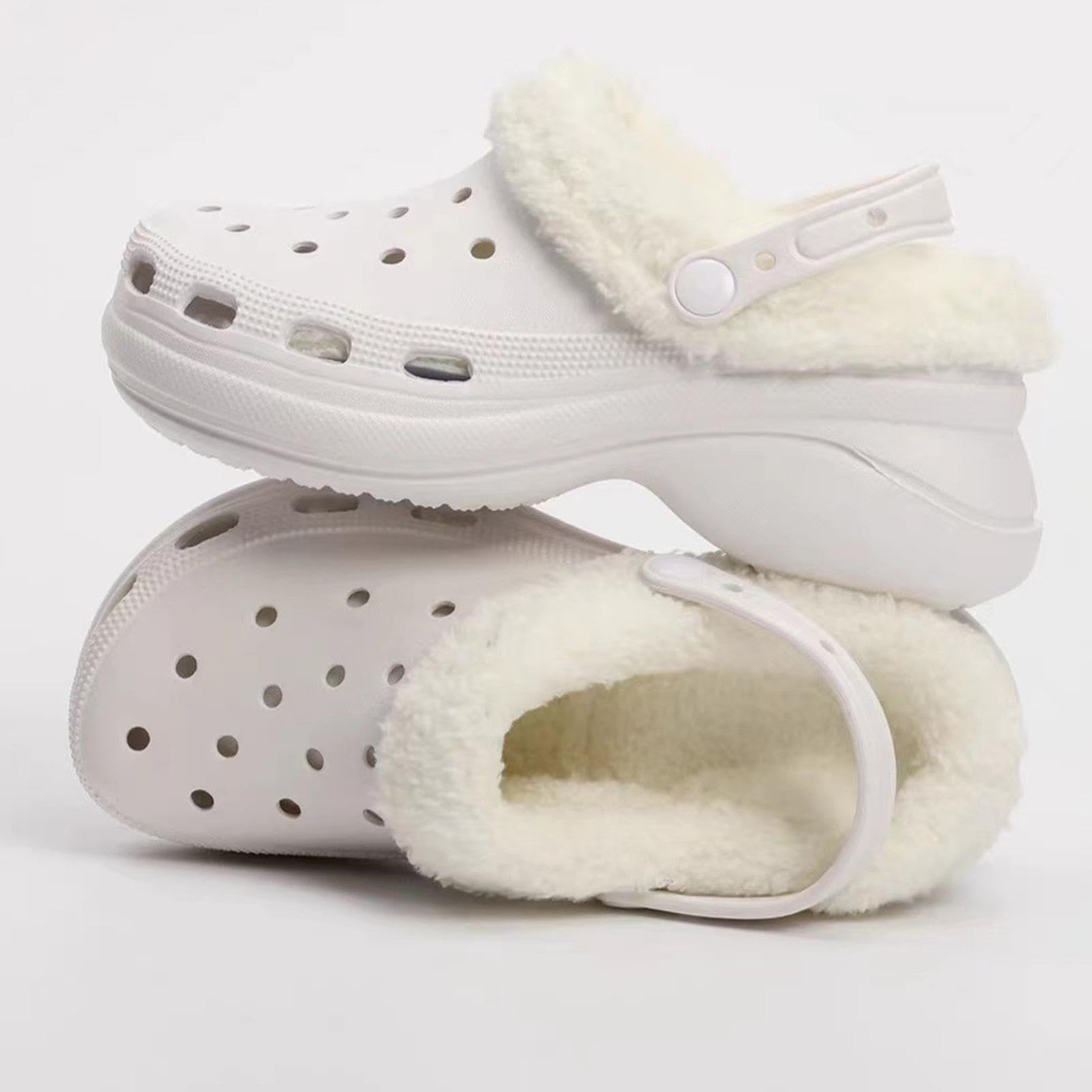 Solette In Pelliccia Peluche Per Zoccoli E Scarpe Mammut - Bianco Multicolore, Taglia Unica/L - Foto 3