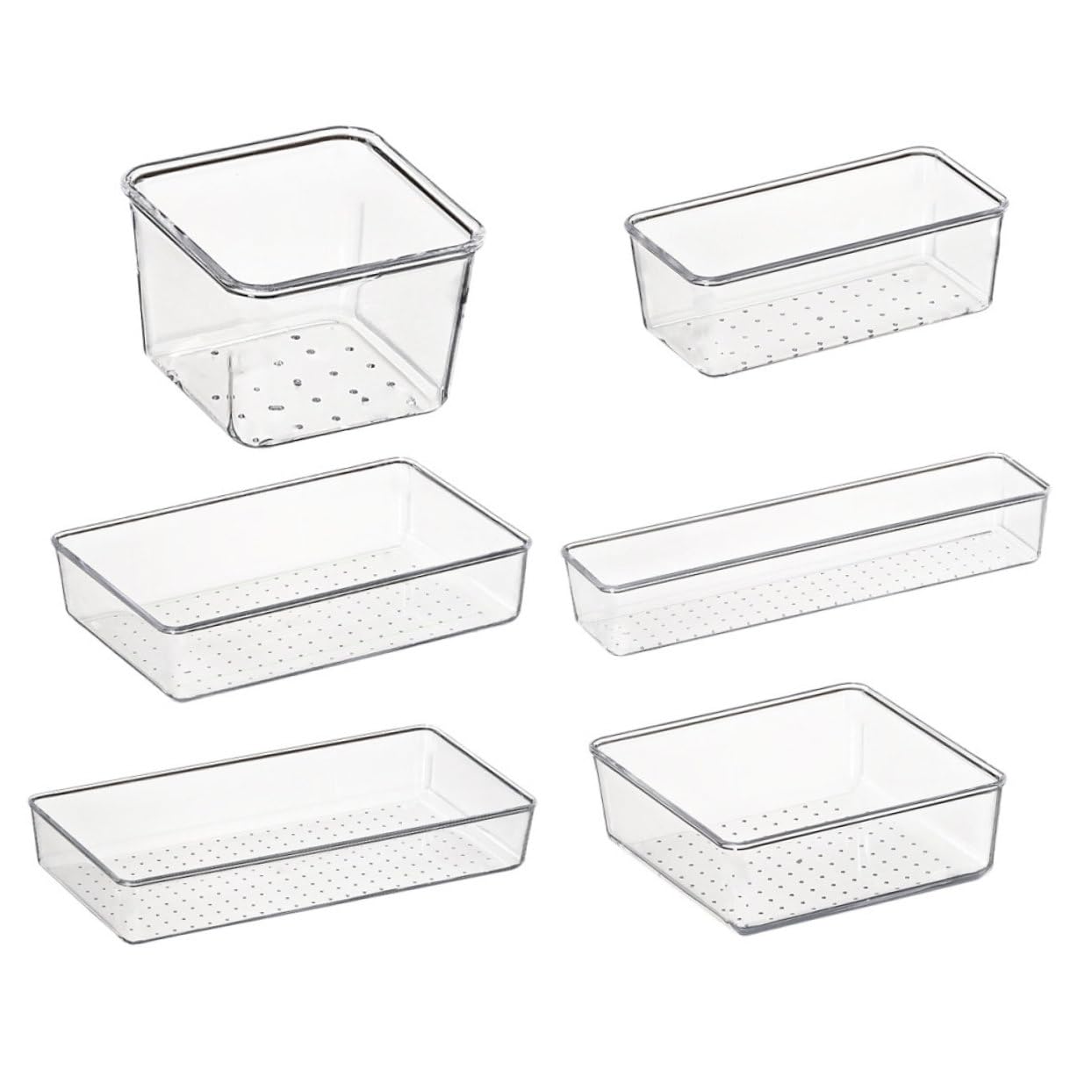 ABOOFAN 6pièces Boîte De Rangement Transparente Pour Divers Objets Organisateur De Maison Conteneur De Stockage Compact