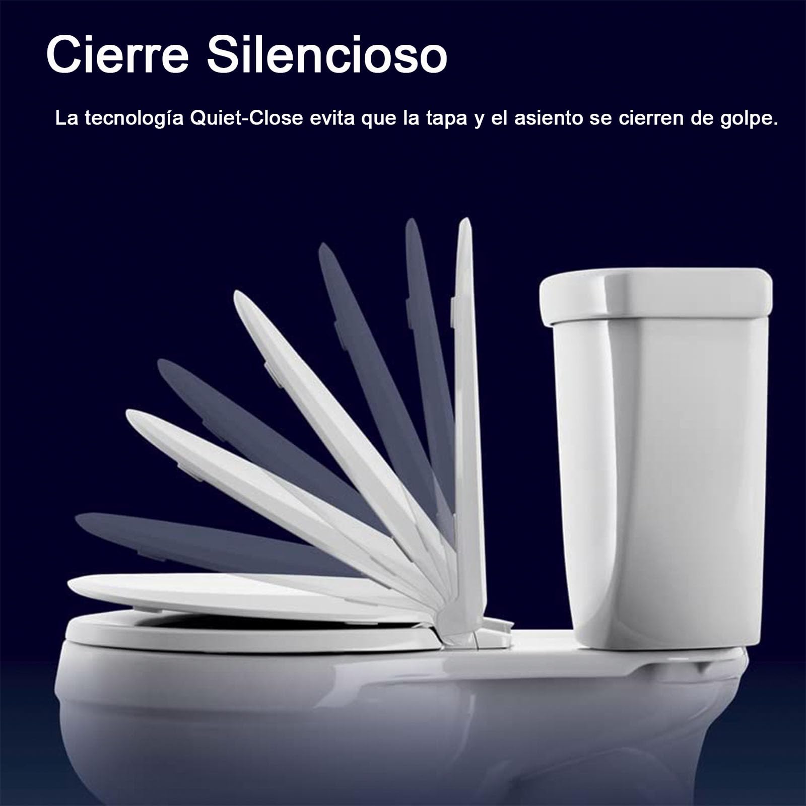Tavoletta WC Universale in PP, 44x39cm, Copriwater a Chiusura Rallentata Sedile Portata Fino a 150 Kg, Sedile WC A Forma a O Bianco, Facile da Montare e Smontare, Senza Rumore, per Bagno