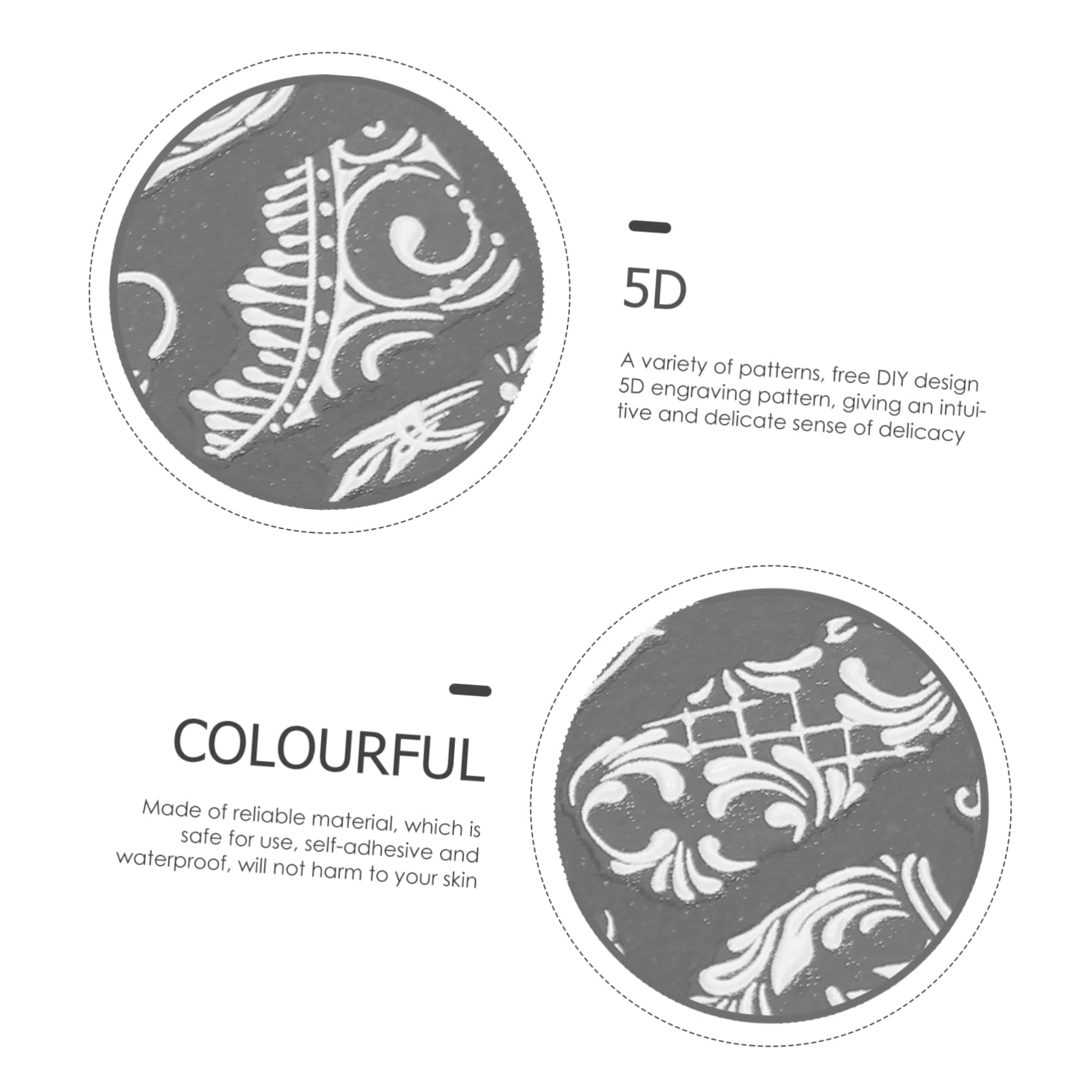 PACKOVE 4 Set Adesivi Per Manicure Dei Fiori Di Rilievo Adesivi Per Unghie 3d Decalcomanie Per Unghie Fai Da Te Per ie Finiti Per ie in Rilievo Adesivo 8 Fogli * 4