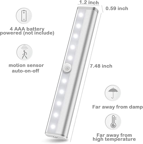 Miniatura 3 de Lock Connection - Luz LED de gabinete activada por movimiento. Se adhiere en cualquier lugarfunciona con pilas, 10 LED sensor de movimiento (1