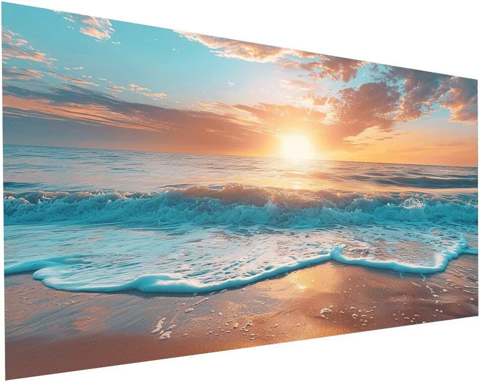 Broderie Diamant Coucher de Soleil de 40x80 cm pour Sublimer la Décoration de Votre Salon