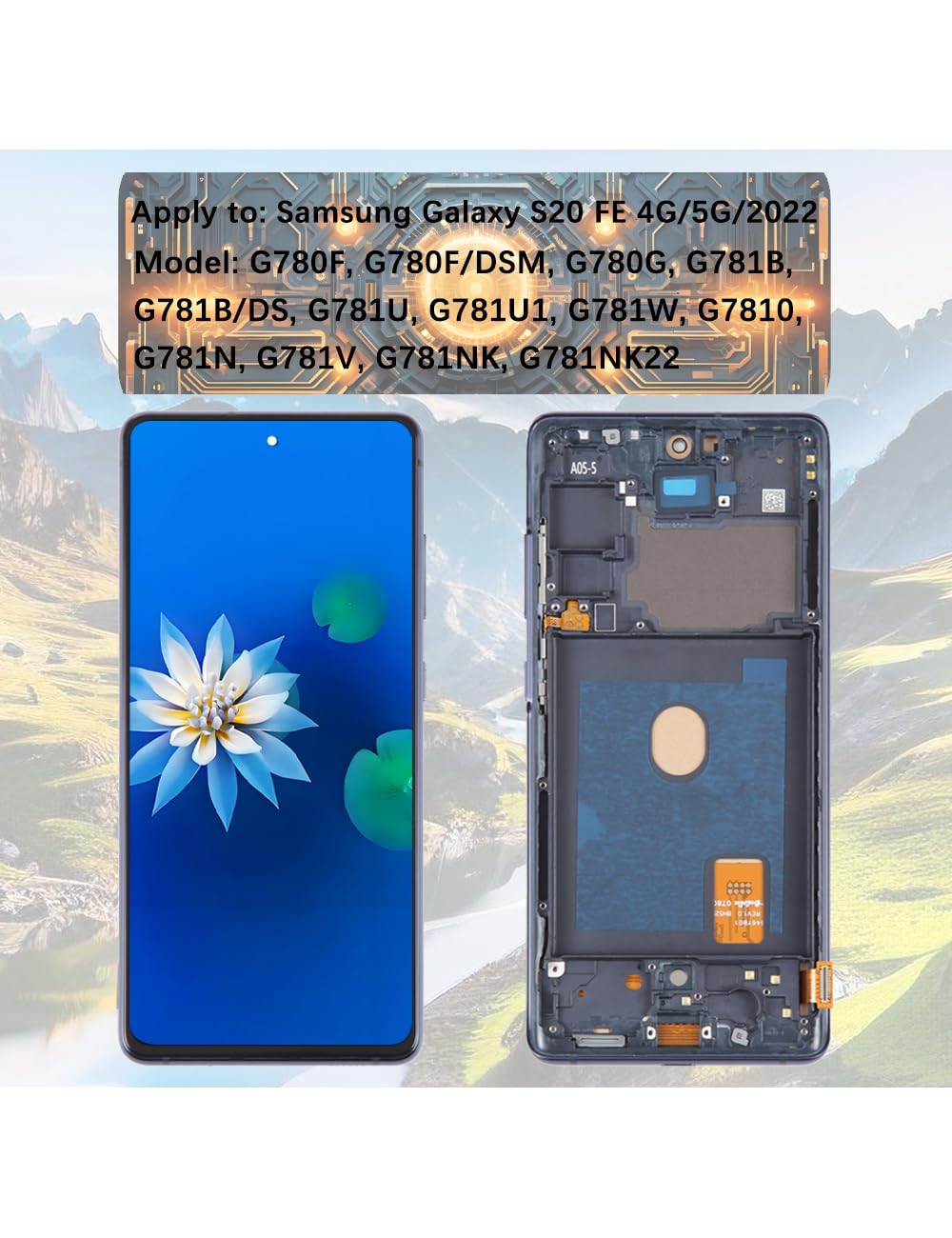 H&LYCYJ Écran d'affichage pour Samsung Galaxy S20 FE 4G/5G/2022 TFT G780F G780F/DSM G780G écran LCD de remplacement kit d'assemblage (noir avec cadre, sans empreintes digitales)
