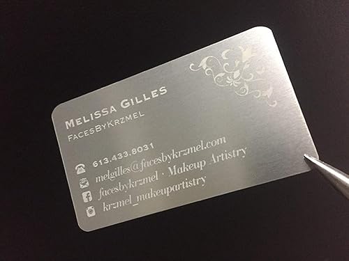 Miniatura 4 de Paquete de 50 tarjetas de visita de aluminio grueso, placa de metal en blanco 0.020 in, material de grabado láser, sublimación, CNC, placa base