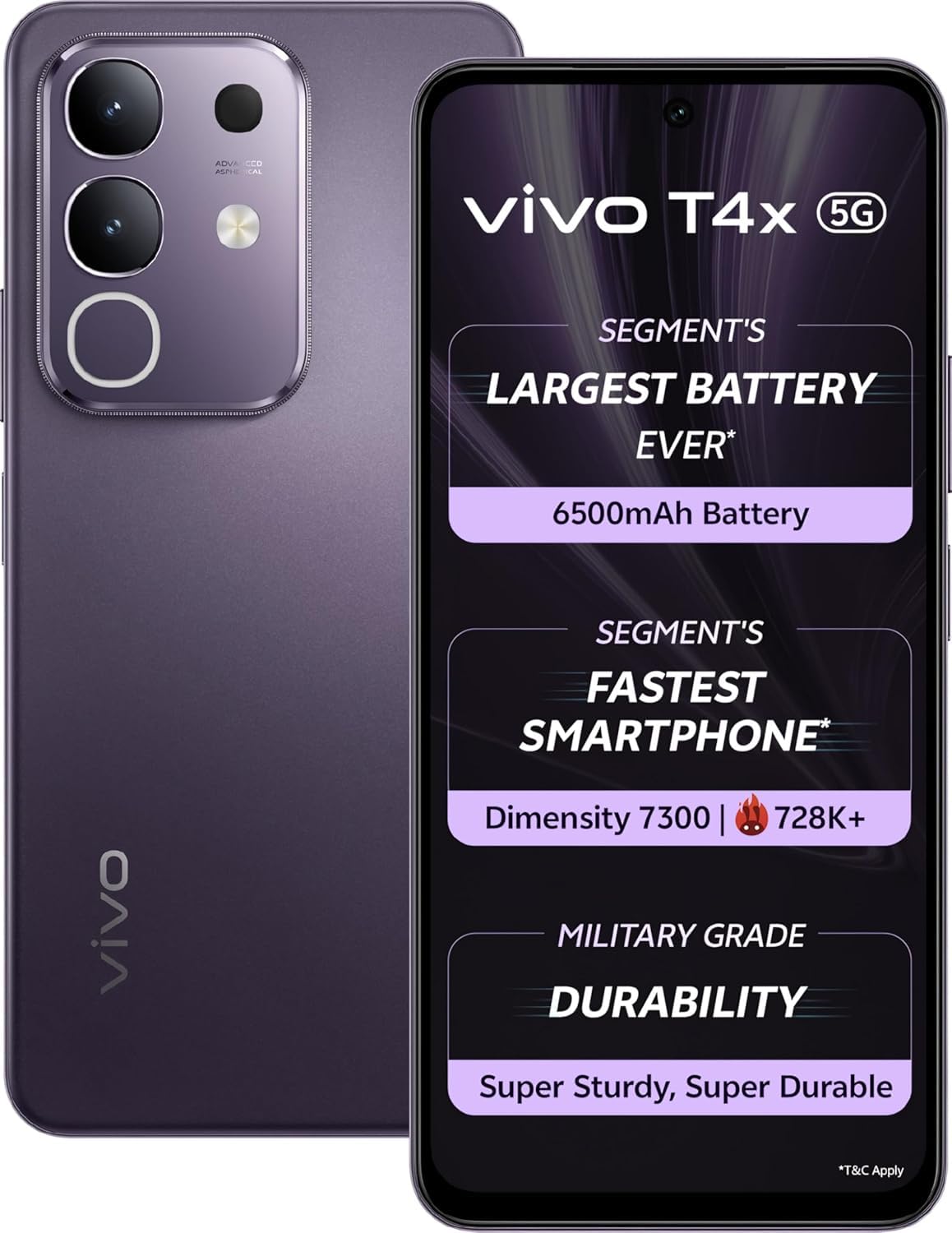 vivo T4x 5G (Pronto Purple, 8GB RAM + 256GB Storage) vivo T4x 5G (Pronto Purple, 8GB RAM + 256GB Storage)