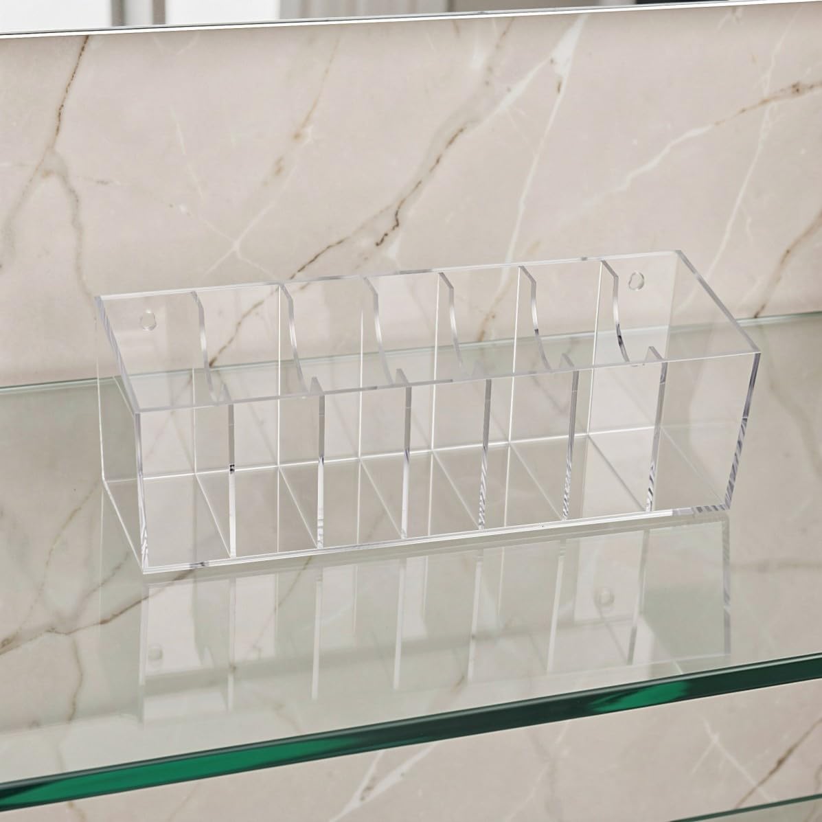 DOITOOL Transparente Acryl Fächer Gürtelbox mit Deckel, 7 Slots