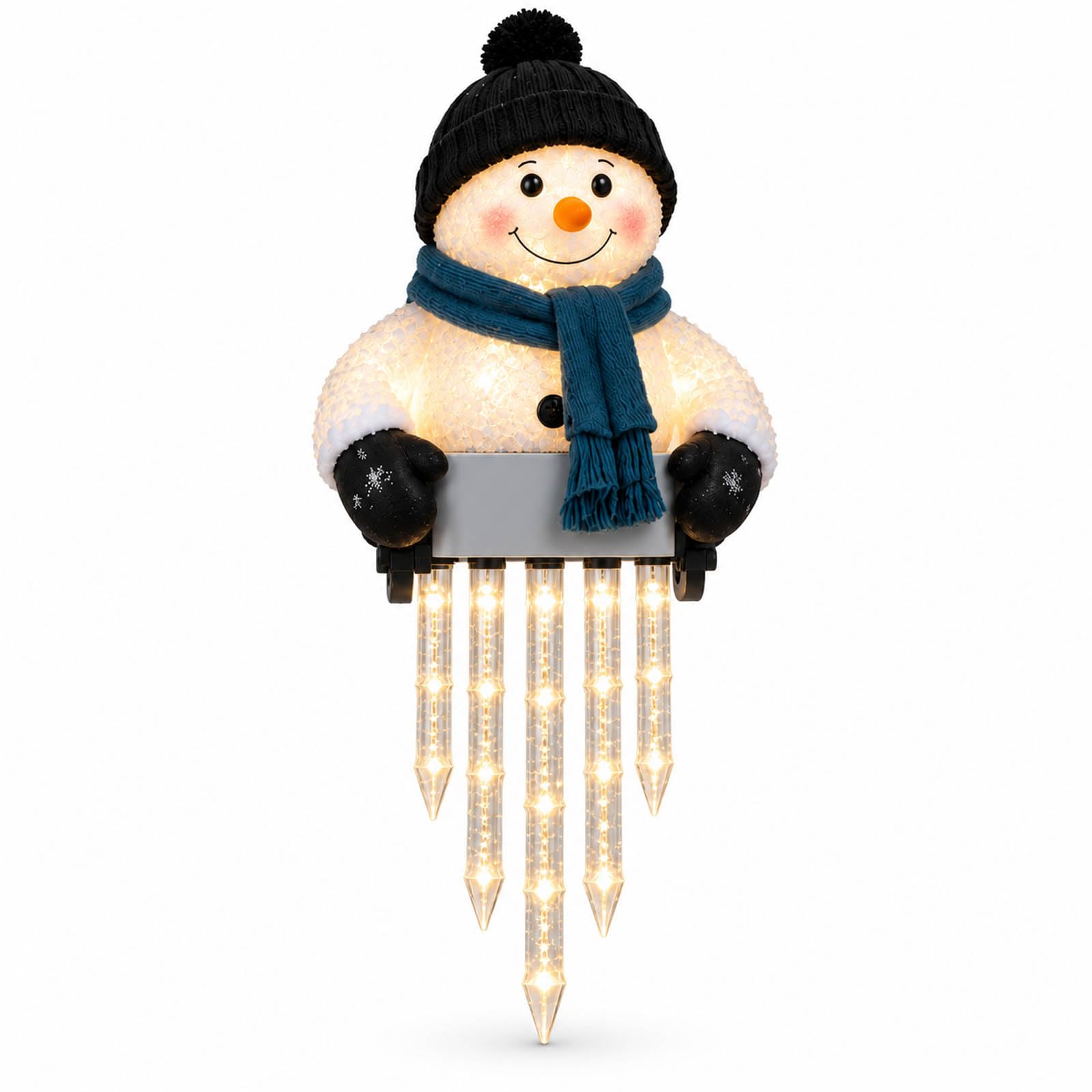 Decorazione Natalizia a Forma di Pupazzo di Neve WinterGlow con Effetto ghiacciolo, per Esterni (1 Pezzo)
