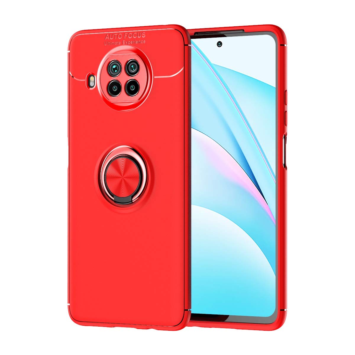 Cover Magnetica In Pelle Per Xiaomi Mi 10T Lite / Mi 10i / Redmi Note 9 Pro 5G - Custodia Portafoglio Rossa Con Slot E Supporto