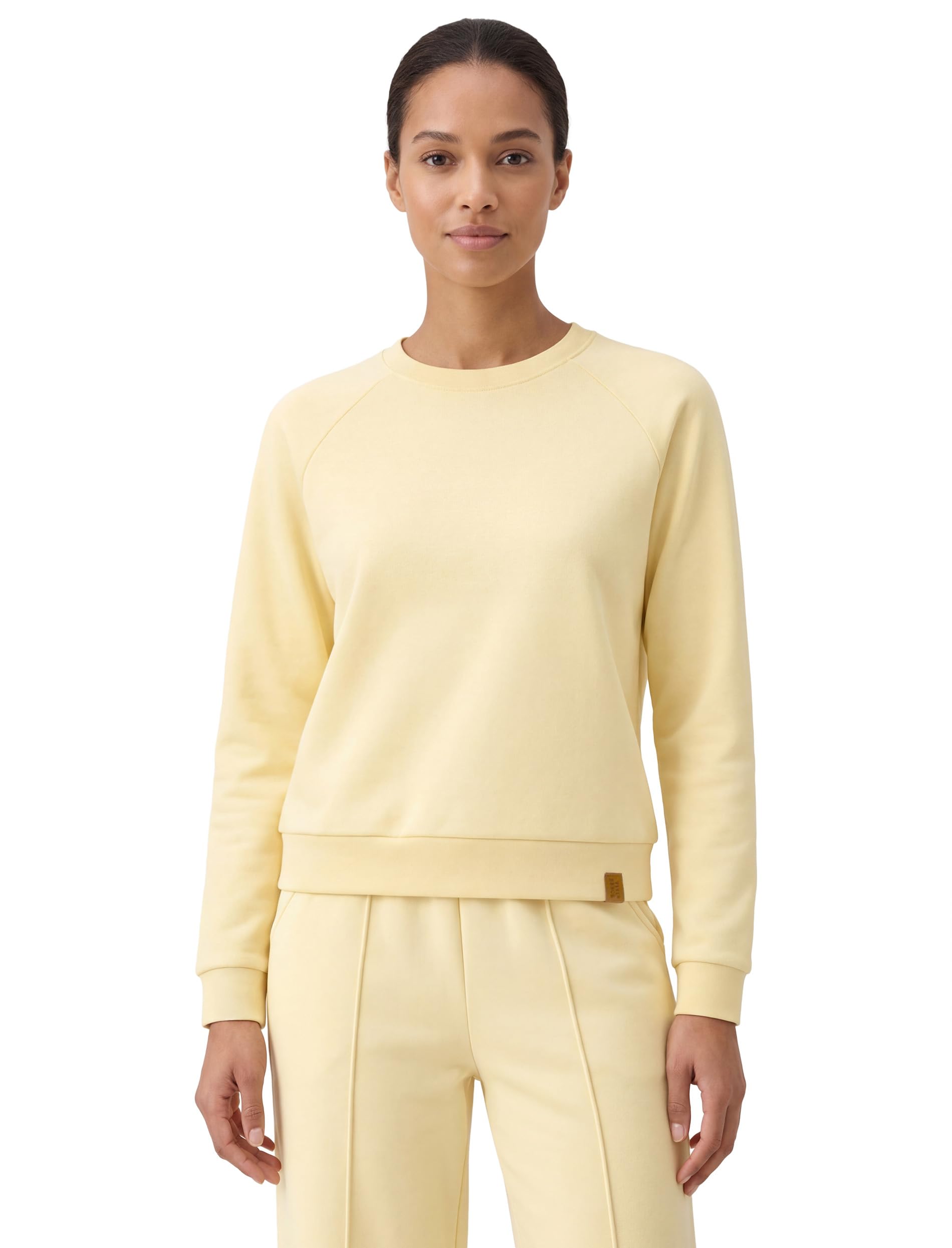 VIVISENCE Damen Sweatshirt Mit Rundhalsausschnitt Aus Baumwolle Langer Ärmel Bequemer Schnitt Für Alltag Freizeit Und Zuhause Ideal Als Loungewear Oder Bequemes Oberteil 9004