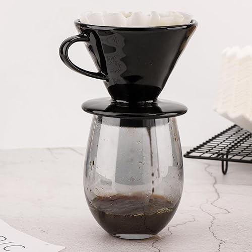 Miniatura 6 de EUSOAR Filtros de café de una sola porción, 1-2 tazas, paquete de 200 unidades, color blanco, desechables, sin blanquear, filtros de café por goteo,