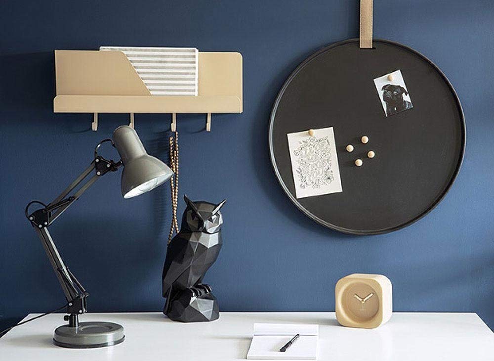 PT Present Time - Memo Board Perky - Eisen - schwarz - Ø50 cm - mit Lederband - inkl. 6 Magnete