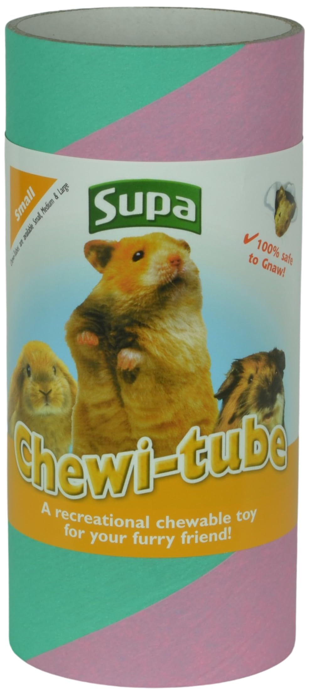 Supa Small Chew-i-Tube, Helps to Promote Exercise and Stimulation for a Healthier & Happier Small Pets. Tube Size 15cm (L) x 6.8cm (W) x 6.8cm (D)