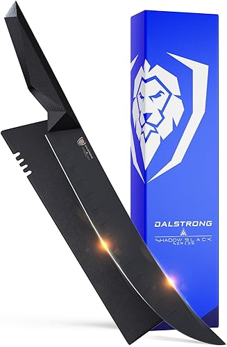 Dalstrong - Shadow Black Series - Cuchillo de acero HC alemán con revestimiento de nitruro de titanio negro Acero HC alemán con revestimiento de
