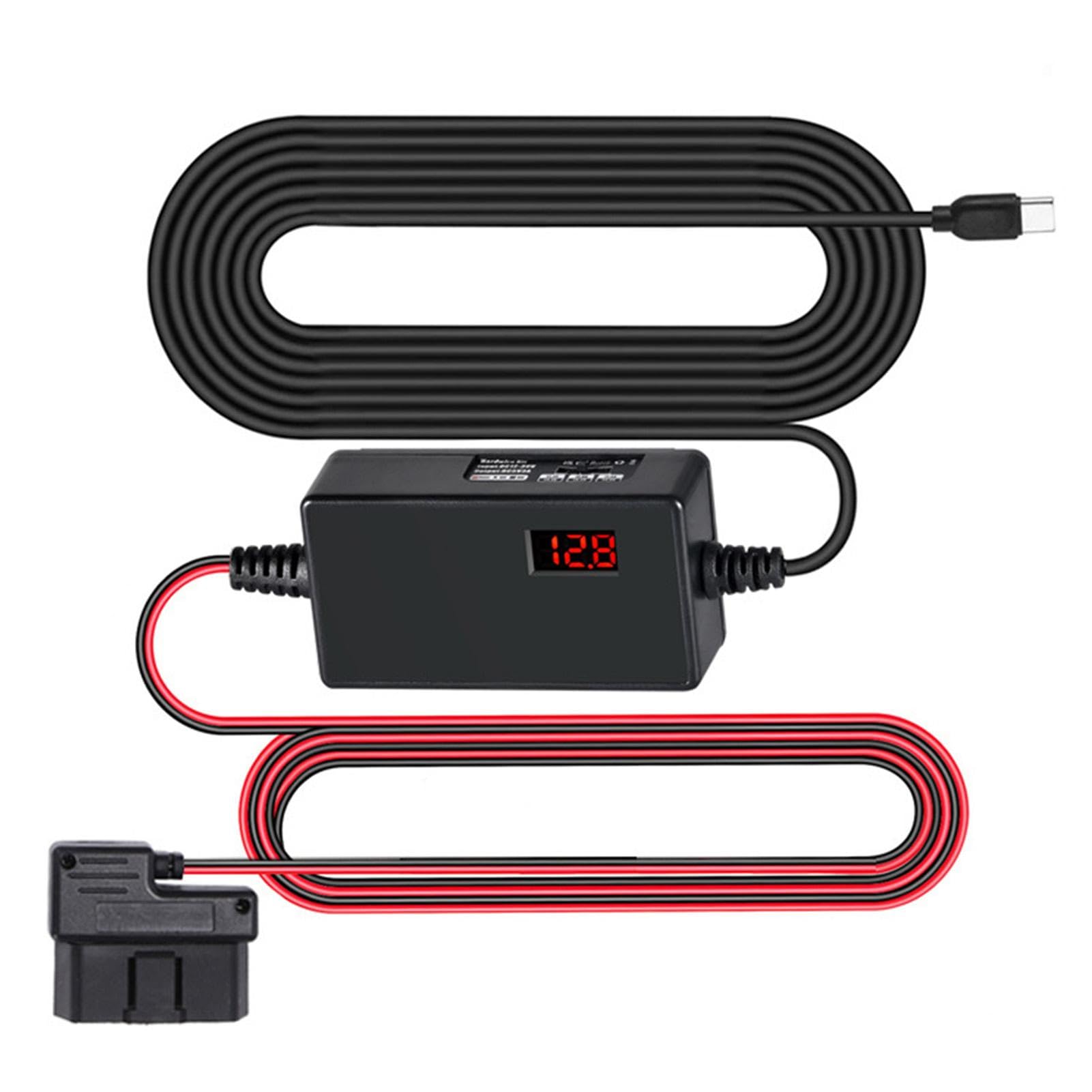 Cable de monitoreo de estacionamiento 12V a 5V 3A con conector en ángulo izquierdo 8