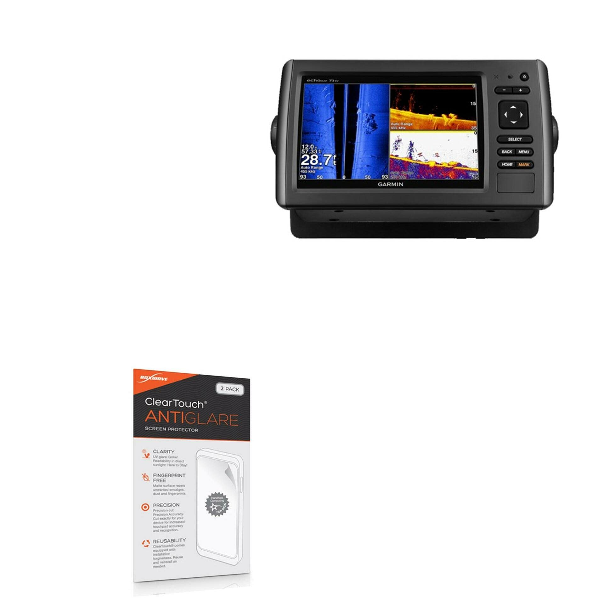 BoxWaveScreen Protector Compatible With Garmin echoMAP 73sv - ClearTouch Anti-Glare (2-Pack), Anti-Fingerprint Matte Film Skin for Garmin echoMAP 73sv